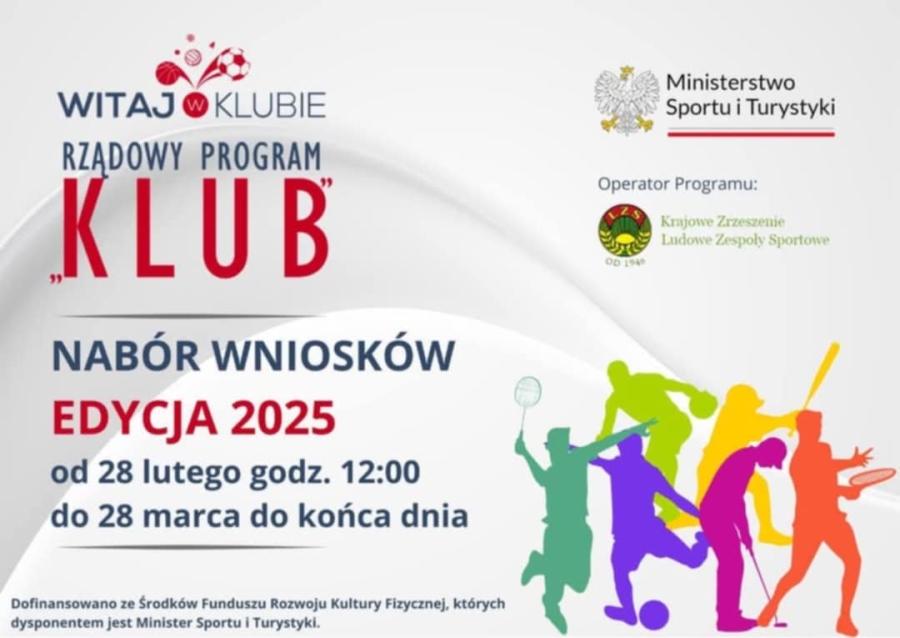 Rządowy Program „KLUB” - edycja 2025 NABÓR WNIOSKÓW